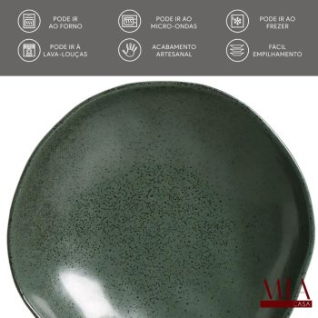 Conjunto Jogo 6 Pratos Fundos Orgânico Stoneware Araúco/Greenery Porto Brasil