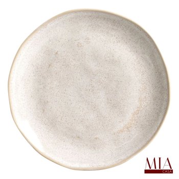 Prato Raso Orgânico Stoneware Latte Porto Brasil