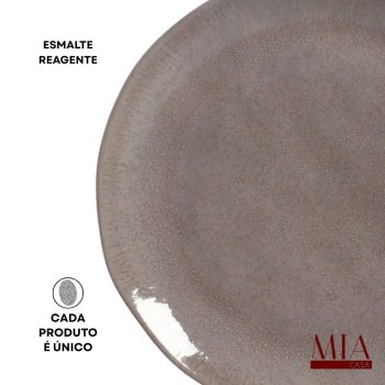 Prato Raso Orgânico Stoneware Shimeji Porto Brasil