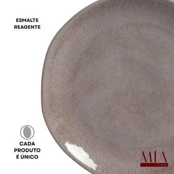 Prato de Sobremesa Orgânico Stoneware Shimeji Porto Brasil
