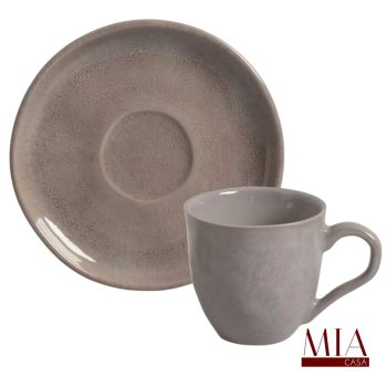 Xícara de Chá c/ Pires 170ml Bio Stoneware Shimeji Porto Brasil