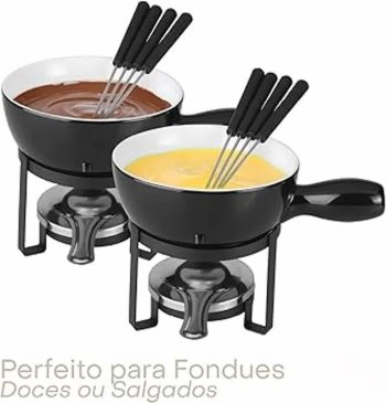Aparelho de Fondue 8 peças - Preto