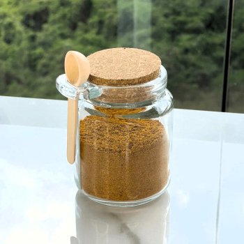 Pote vidro com Colher Bambu  240ml