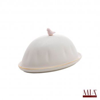 Manteigueira Birds em Porcelana