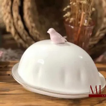 Manteigueira Birds em Porcelana