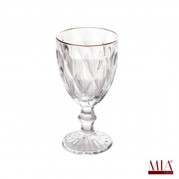 Taça para Agua Diamond Fio ouro 325ml