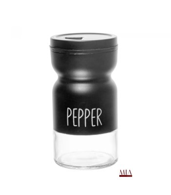  Pimenteiro de Vidro com Tampa de Metal Preto 120ml