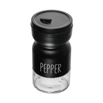  Pimenteiro de Vidro com Tampa de Metal Preto 120ml