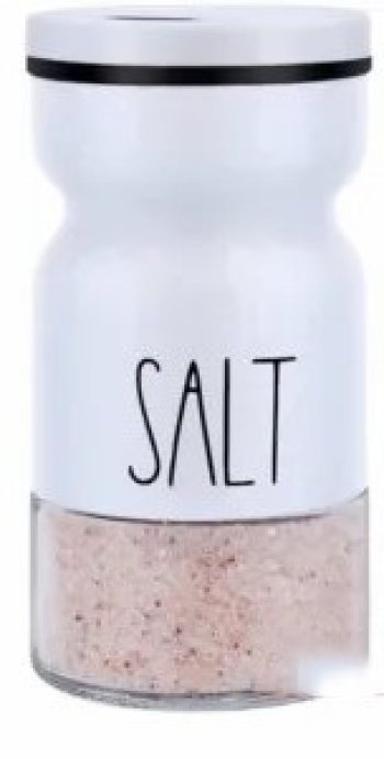  Saleiro de Vidro com Tampa de Metal Branco 120ml