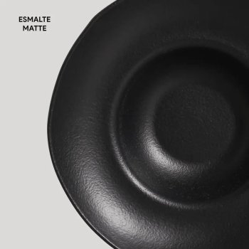 Prato de Massa Orgânico Preto Matte 28cm 450ml