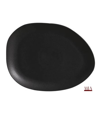  Prato Raso Oval Orgânico Preto Matte 31x24cm